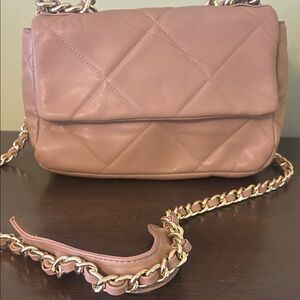 Forever 21 Blush Quilted Shoulder Bag with Chain